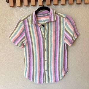 Cat & Jack striped Linen Button Down Shirt - Size M (8/10) - only worn once.